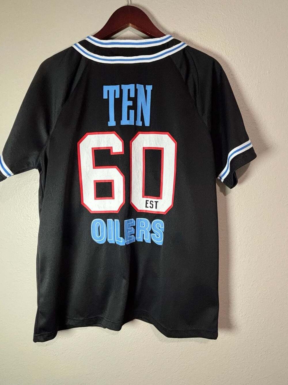 Vintage Tennessee Oilers NFL Button-Up Baseball Jersey Size M